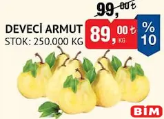 DEVECİ ARMUT KG fiyat ve kampanya bilgisi